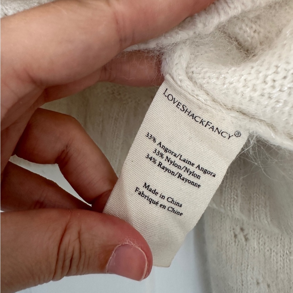 LoveShackFancy Hayden Ruffle Cream Coquette Girl Cardigan Sweater Size XS - Picture 6 of 7